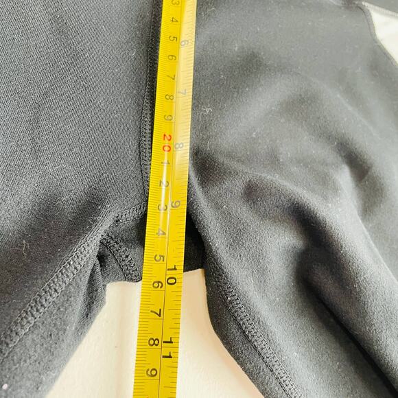 Fila Black White Marble Trim Athletic Crop Stretch Yoga Capri Leggings Pants M - Picture 9 of 11